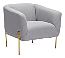 Zuo Modern Micaela Plywood And Steel Arm Accent Chair, Gray