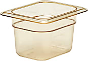 Cambro H-Pan High-Heat GN 1/8 Food Pans, 4"H x 5-1/8"W x 6-5/16"D, Amber, Pack Of 6 Pans 1 thumbnail image
