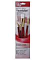 Princeton Real Value Series 9120 Red-Handle Brush Set, Assorted Sizes, Synthetic, Red, Set Of 4