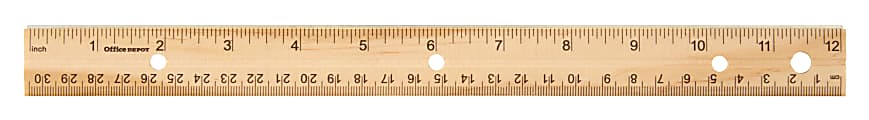 Office Depot® Brand Wooden Ruler, 12", Natural Wood 1 thumbnail image
