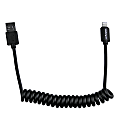 StarTech.com 0.6m (2ft) Coiled Black Apple 8-pin Lightning Connector to USB Cable for iPhone / iPod / iPad - 1.97 ft Lightning/USB Data Transfer Cable for iPhone, iPod, iPad