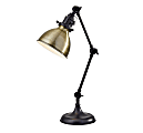 Adesso® Simplee Alden Desk Lamp, 18-1/2"H, Antique Brass Shade/Antique Bronze Base