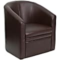 Flash Furniture Barrel-Shaped Guest Chair, Brown