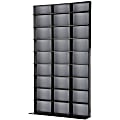 Atlantic Elite Large Media Tower - 40" x 9.1" x 71.2" - 9 x Shelf(ves) - Black, Silver - Polyvinyl Chloride (PVC) - Wood, Carbon Fiber - Assembly Required 1 thumbnail image