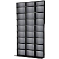 Atlantic Elite Large Media Tower - 40" x 9.1" x 71.2" - 9 x Shelf(ves) - Black, Silver - Polyvinyl Chloride (PVC) - Wood, Carbon Fiber - Assembly Required