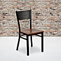 Flash Furniture Grid Back Metal Restaurant Chair, Cherry/Black 1 thumbnail image