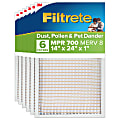 Filtrete™ 14 x 24 x 1 Air Filter, 6 HVAC Filters, MPR 700, Merv 8, Dust, Pollen & Pet Dander, 3 Month Pleated 1 Inch Electrostatic Air Filters 1 thumbnail image