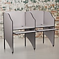 Flash Furniture Starter Study Carrel, 49 5/8"H x 32 5/8"W x 24 7/16"D, Nebula Gray 1 thumbnail image