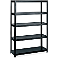 Safco 48" Wide 24" Deep Boltless Shelving - 5 Compartment(s) - 72" Height x 48" Width x 24" Depth - Floor - Black - Steel - 1Each