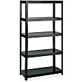 Safco Boltless Steel Shelving Storage Unit/Wrkbnch - 5 Compartment(s) - 72" Height x 36" Width x 24" Depth - Floor - Black - Steel - 1Each