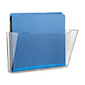 SKILCRAFT 7520-01-582-7273 Vertical Wall Hanging File, 7.3"H x 13.5"W x 4"D, Wall Mountable, Clear, Polystyrene, 1 / Each 1 thumbnail image