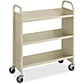 Safco Steel 3-Shelf Single-Sided Book Carts - 3 Shelf - 2.50" Caster Size - Steel - 36" Width x 14.50" Depth x 43.50" Height - Sand - 1 Each 1 thumbnail image