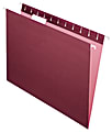 Office Depot® Brand 2-Tone Hanging File Folders, 1/5 Cut, 8 1/2" x 11", Letter Size, Maroon, Box Of 25 Folders