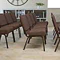 Flash Furniture HERCULES Extra-Wide Stacking Church Chair, Brown/Gold 1 thumbnail image