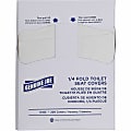 Genuine Joe Quarter-Fold Toilet Seat Covers - Quarter-fold - For Toilet - White - Paper - 200/Pack - 25 / Carton