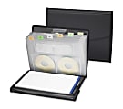 Smead Poly Pro Series II Pad Folio with Expanding File - Letter - 8 1/2" x 11" Sheet Size - 4 Pocket(s) - Black - 1 Each