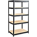 Safco Heavy-duty Boltless Steel Shelving Unit - 5 Tier(s) - 72" Height x 36" Width x 24" Depth - Floor - Sturdy, Durable, Heavy Duty, Adjustable Shelf - Powder Coated - Black - Wood, Steel, Particleboard - 1 Each 1 thumbnail image