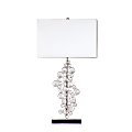 Elegant Designs Prismatic Crystal Sequin Table Lamp, 25"H, White Shade/Chrome Base
