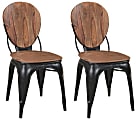 Coast to Coast Grove Sheesham And Iron Dining Chairs, Brown/Black, Set Of 2 Chairs