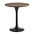 Eurostyle Astrid Round Side Table, 20-1/2”H x 19-1/2”W x 19-1/2”D, Matte Black/Walnut