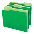 Office Depot® Brand Interior File Folders, 8 1/2" x 11", Letter Size, Bright Green, Box Of 100 Folders