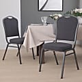 Flash Furniture HERCULES Fabric Crown-Back Stacking Banquet Chair, Black/Silver 1 thumbnail image