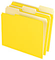 Office Depot® Brand Interior File Folders, 1/3 Tab Cut, Letter Size, Yellow, Box Of 100 Folders