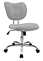 Brenton Studio® Jancy Quilted Fabric Low-Back Task Chair, Gray