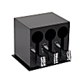 Mind Reader 3-Compartment Plastic Utensil Dispenser, 6"H x 5-3/4"W x 7"D, Black