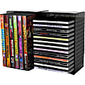 Atlantic Disc Storage Module - 12 x DVD, 26 x CD - 8" Height x 3.6" Width - Desktop - Black - Plastic