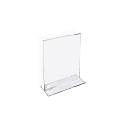 Azar Displays Double-Foot Acrylic Sign Holders, 6" x 4", Clear, Pack Of 10