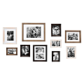 Uniek Kate And Laurel Bordeaux Gallery Wall Frame Kit, 15-1/2” x 12-1/2”, White Wash/Charcoal Gray/Rustic Gray, Set Of 10