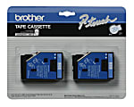 Brother® TC-22 Blue-On-White Tapes, 0.5" x 25', Pack Of 2