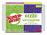 O Cel O Scotch Brite Multipurpose Sponges, 6 Scrubbing Sponges, Assorted Colors, Great For Washing Dishes and Cleaning Kitchen 1 thumbnail image