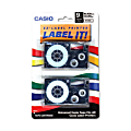Casio® XR9X2S Black-On-Clear Tapes, 0.38" x 26', Pack Of 2