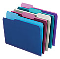 Office Depot® Brand 2-Tone File Folders, 1/3 Cut, Letter Size, Assorted Jewel Tone Colors, Box Of 100