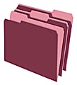 Office Depot® Brand 2-Tone Color File Folders, 1/3 Tab Cut, Letter Size, Burgundy, Pack Of 100 Folders