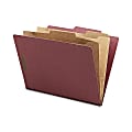 Nature Saver Classification Folders With Pocket Dividers, Letter Size, 100% Recycled, Red, Box Of 10