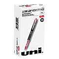 uni-ball® Vision™ Elite™ Liquid Ink Rollerball Pens, Micro Point, 0.5 mm, Black Barrel, Red Ink, Pack Of 12