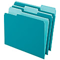 Office Depot® Brand 2-Tone File Folders, 1/3 Tab, Letter Size, Teal, Pack Of 100