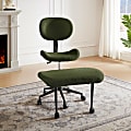 Pinmoco Ergonomic Fabric Mid-Back Cross-Legged Office Chair, Green, Total Qty 1 1 thumbnail image