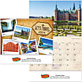 Custom Full-Color Spiral 13-Month Wall Calendar, 11" x 9-1/2", Let's Travel, December 2021 To December 2022