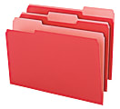 Office Depot® Brand 2-Tone Color File Folders, 1/3 Tab Cut, Legal Size, Red, Pack Of 100 Folders