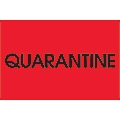 Tape Logic® Preprinted Special Handling Labels, DL1138, Quarantine, Rectangle, 2" x 3", Fluorescent Red, Roll Of 500