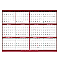SwiftGlimpse Oversized Erasable Wall Calendar, 48” x 72”, Maroon, January To December 2023 1 thumbnail image