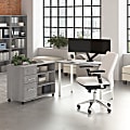 Bush Business Furniture Hustle 48"W Computer Desk and Storage Cabinet with Drawers and Shelves, Platinum Gray, Standard Delivery Service