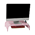 Mind Reader Metal Mesh Monitor Stand, 5-1/2"H x 11-1/2"W x 20"D, Pink 1 thumbnail image