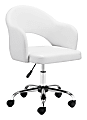Zuo Modern Planner Faux Leather Mid-Back Office Chair, White