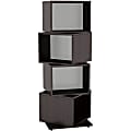 Atlantic Rotating Cube 216 Disc Media Tower In Espresso - 216 x CD, 144 x DVD, 168 x Blu-ray - 4 Compartment(s) - Compartment Size 8" x 11.50" x 5.75" - 46.9" Height x 11.7" Width11.5" Length - Floor - Rubber Feet, Durable, Sturdy, Swivel - Wood, Steel