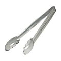 Cambro Plastic Tongs, Scallop Grip, 12", Clear, Pack Of 12 Tongs
